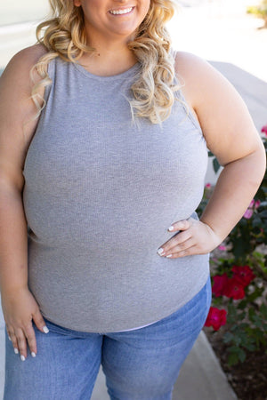 Tara Ribbed Tank Grey