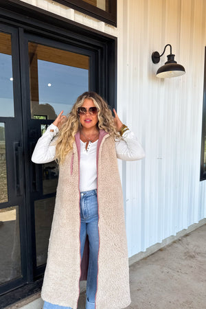 ♥️PREORDER ♥️Reversible Sherpa Vest Pink