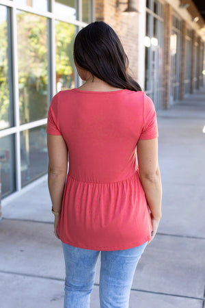 Ruffle Tank Deep Coral