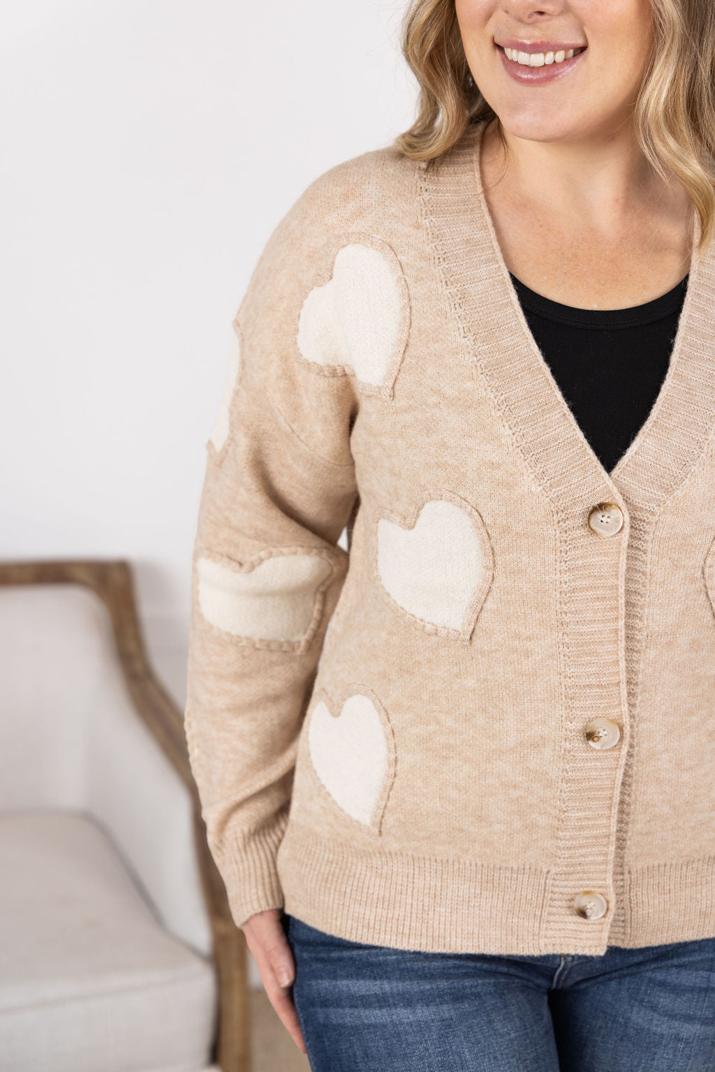 Sweetheart Cardigan Tan