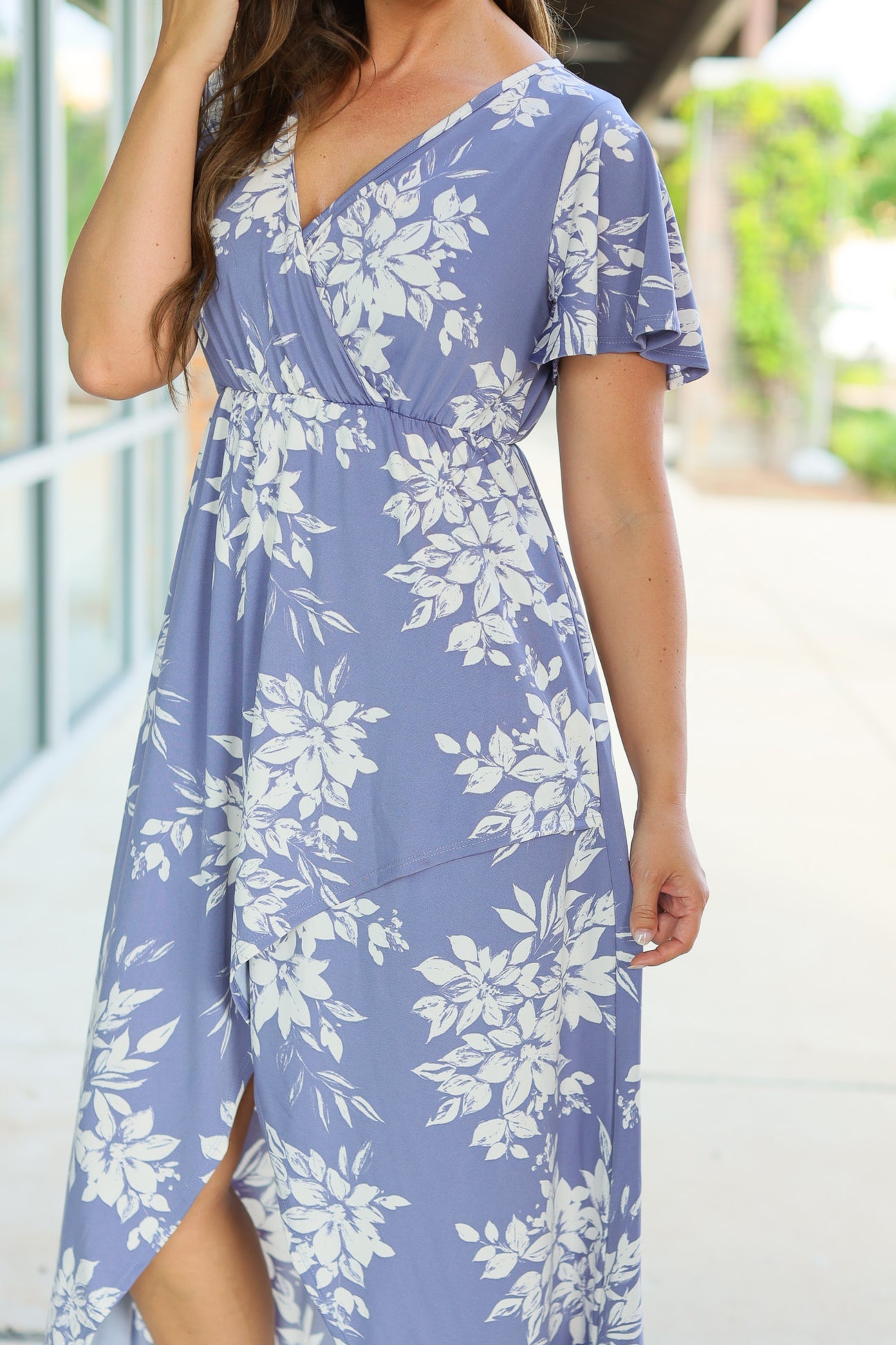 Harley High-Lo Dress Periwinkle Floral