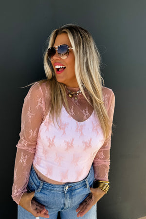 Roxy Lace Top Pink