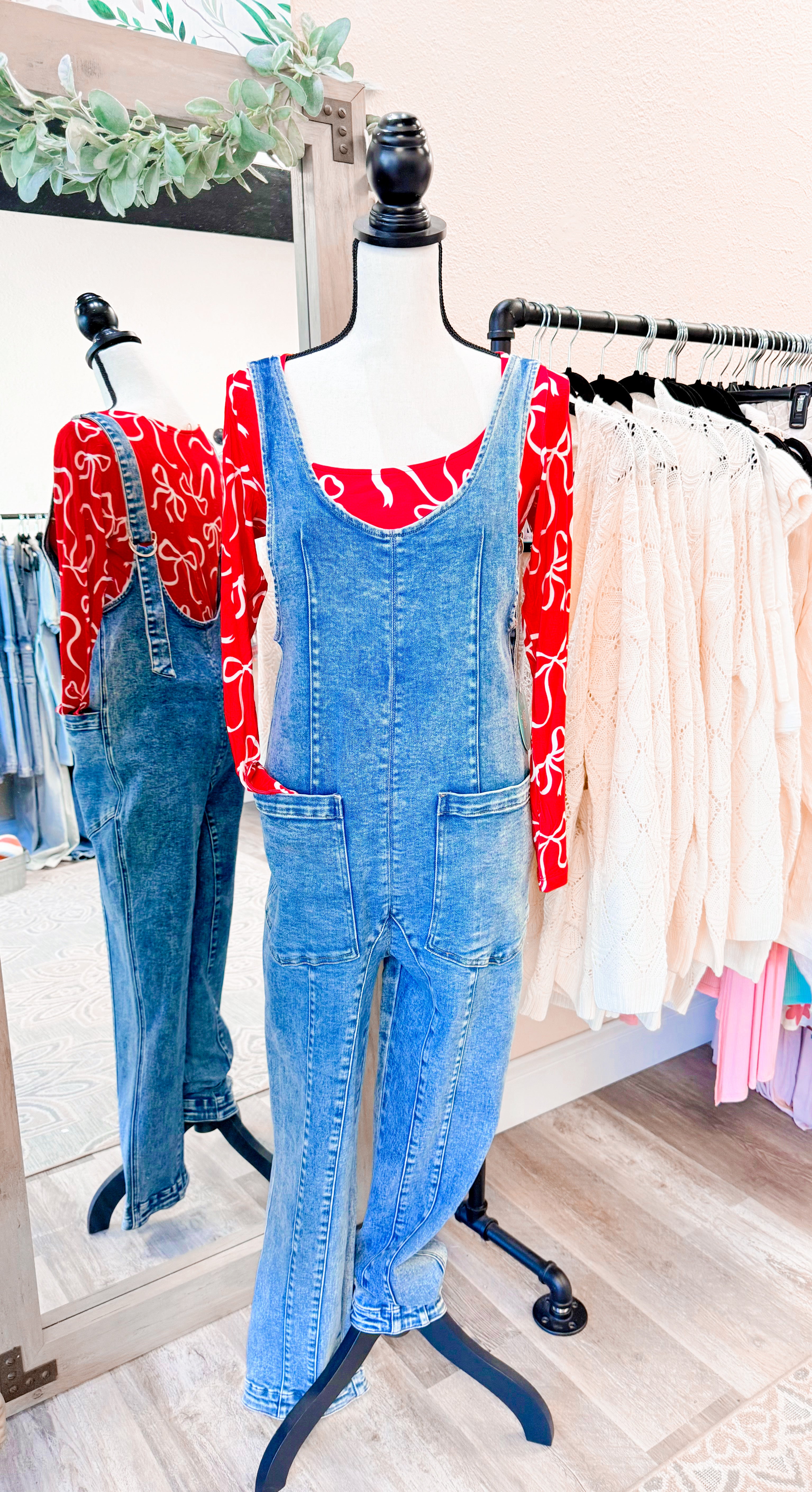 Red & White Ribbons Alyssa Top