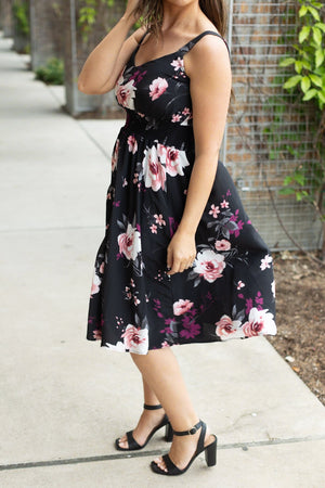 Cassidy Midi Dress Black Floral