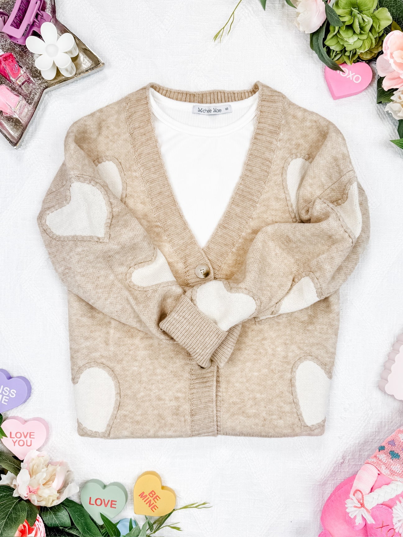 Sweetheart Cardigan Tan