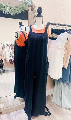 Fiona Gauze Jumpsuit Black