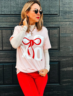 XOXO Valentine Day Bow Tee