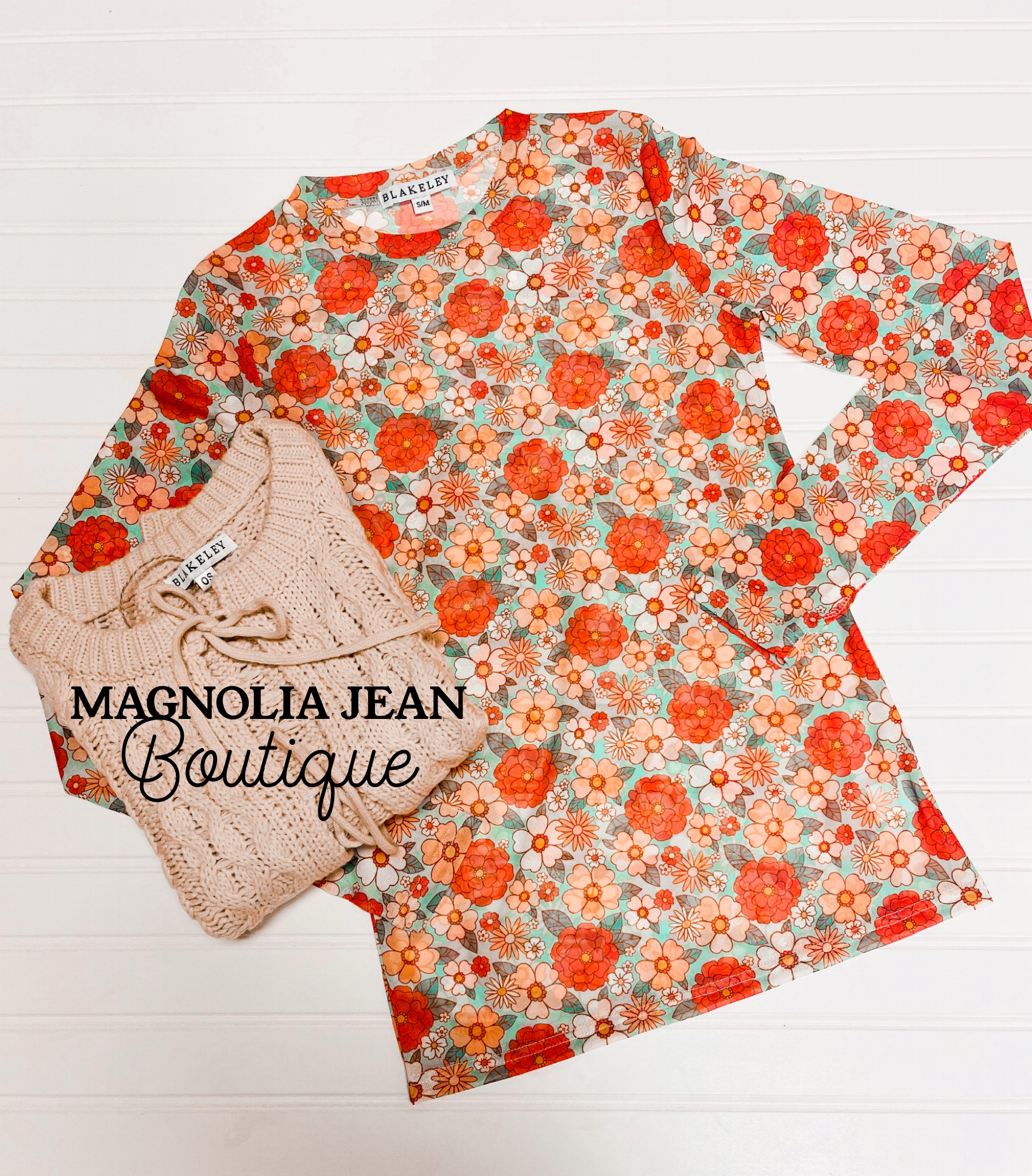 Vintage Floral Mesh Top Pink Boho