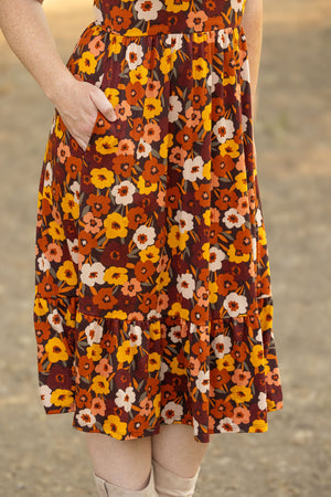 Bailey Dress Brown Fall Floral