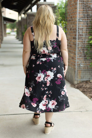 Cassidy Midi Dress Black Floral