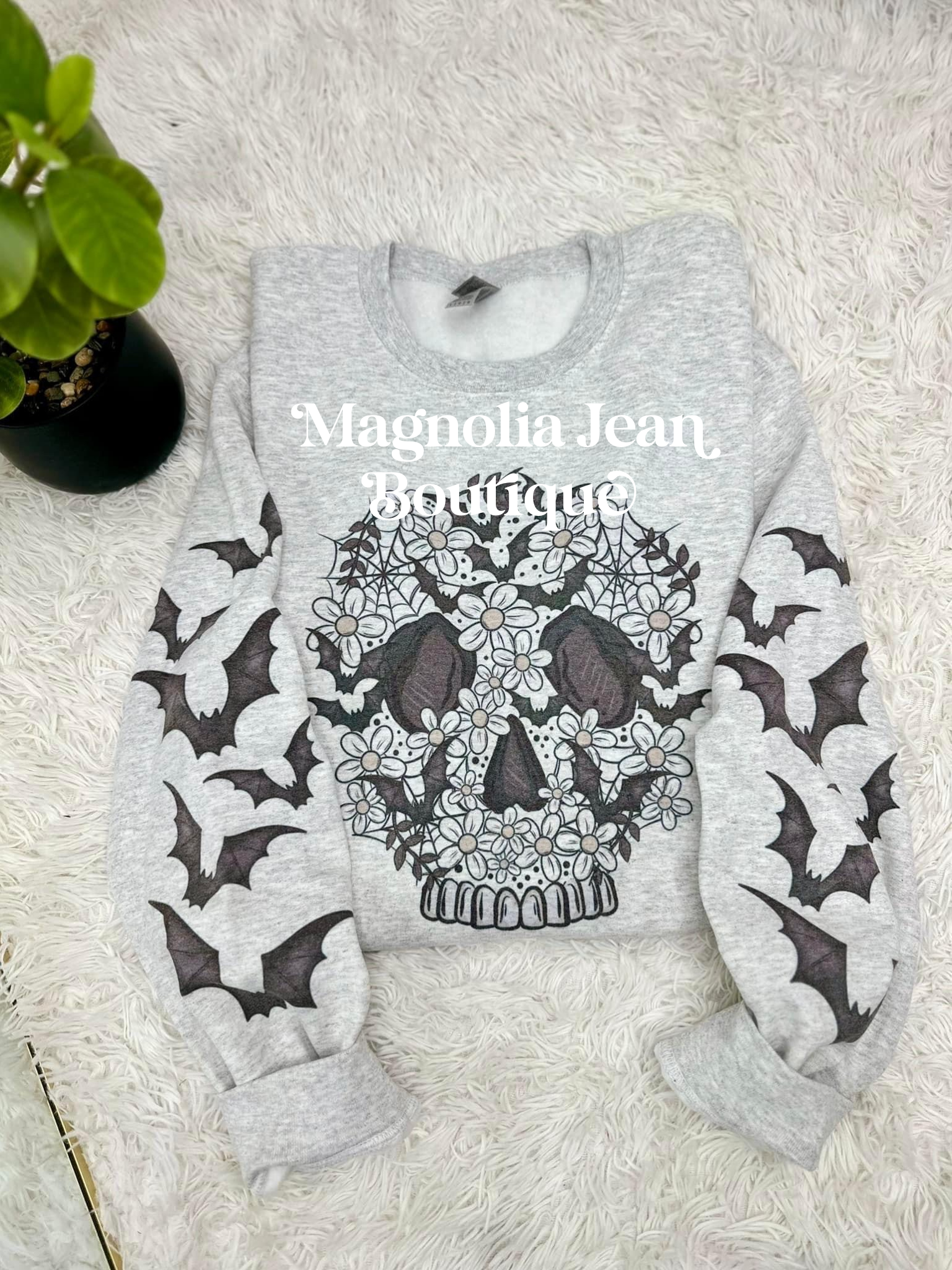 🖤SPECIAL ORDER🖤 Floral Skull Bats Crew Sweatshirt S-4X