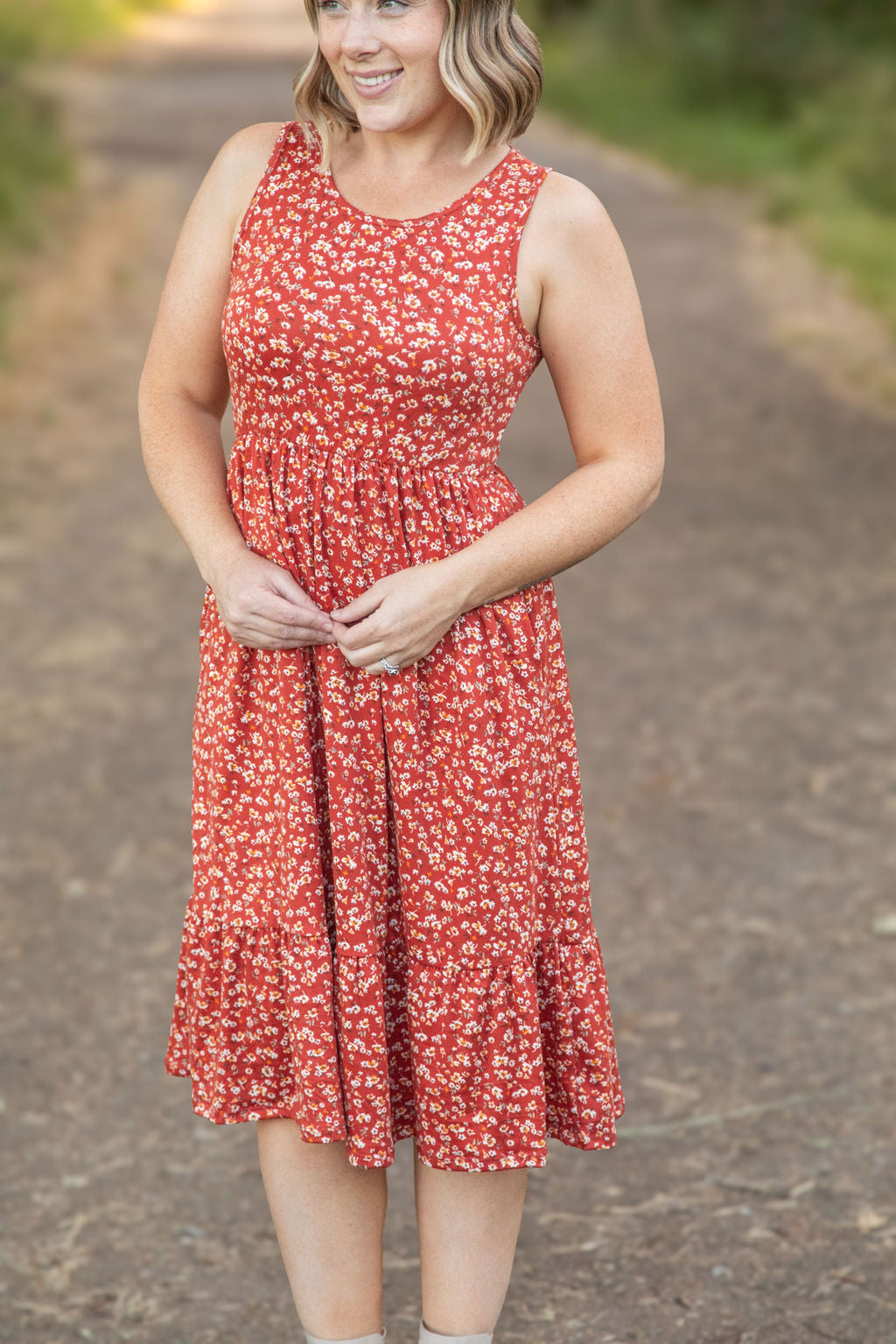 Bailey Dress Rust Floral