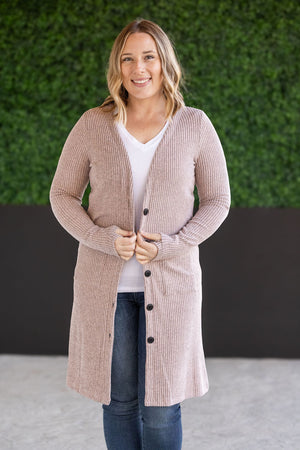 Colbie Ribbed Cardigan Neutral Pink