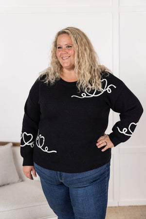 Black Hearts A Flutter Sweater