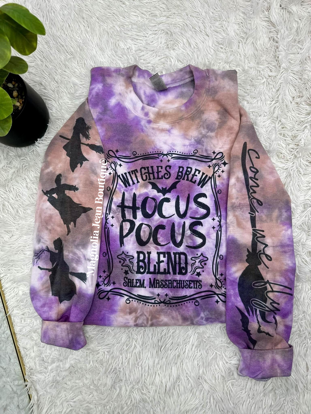 🖤SPECIAL ORDER🖤 Halloween Marble Dye Witches Brew Hocus Pocus Crew Sweatshirt S-4X