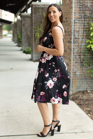 Cassidy Midi Dress Black Floral