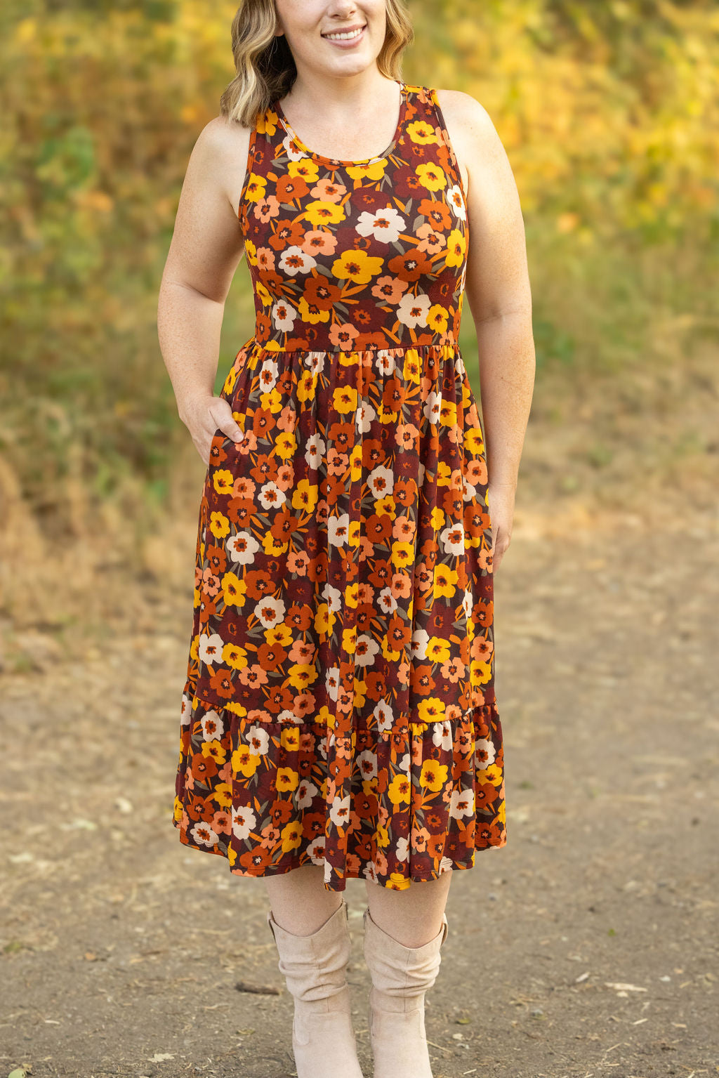 Bailey Dress Brown Fall Floral