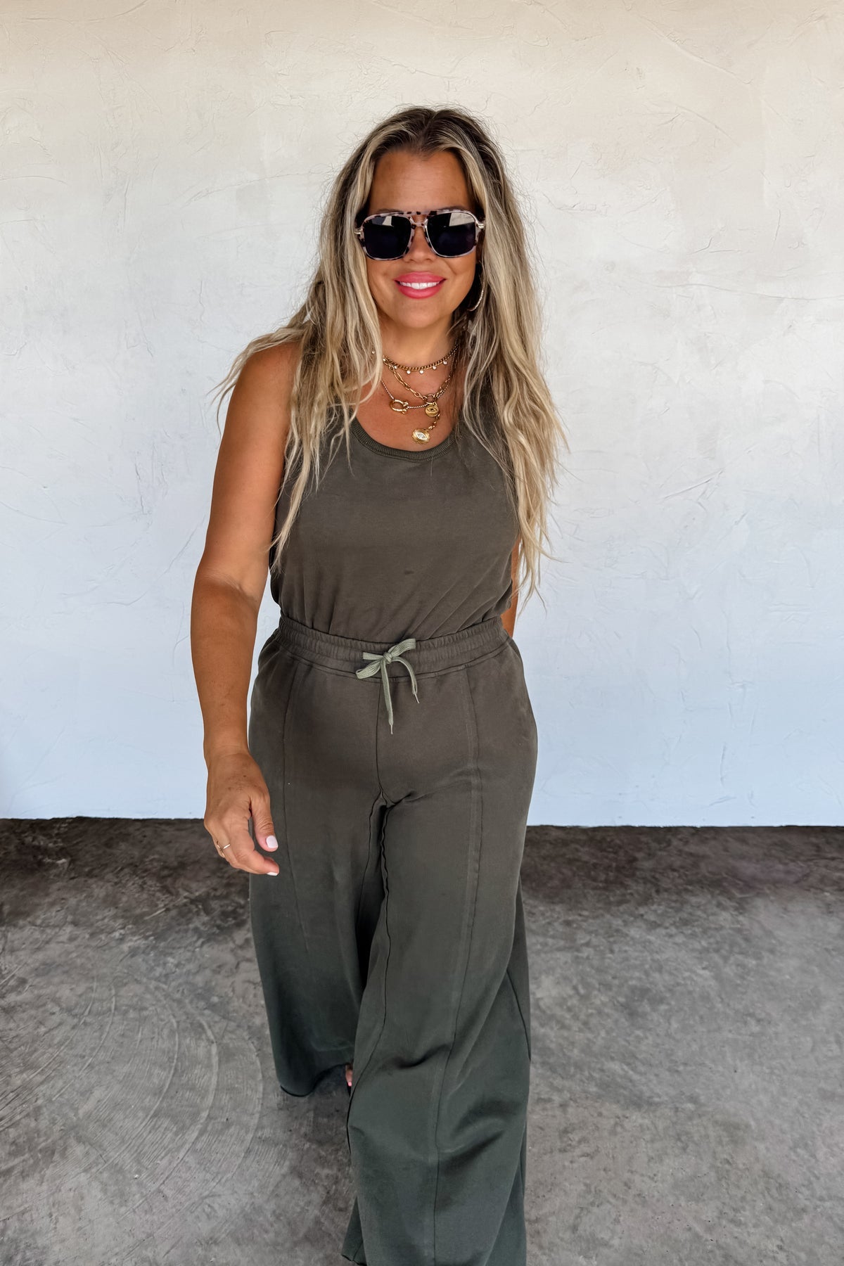 🍃PREORDER🍃 Jet Set Terry Romper Olive
