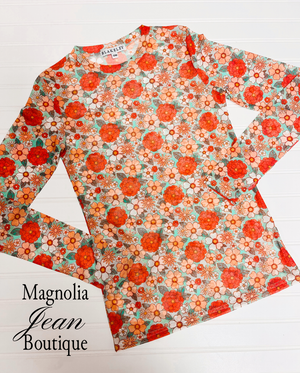 Vintage Floral Mesh Top Pink Boho