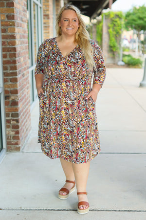 Taylor Dress Mocha Floral