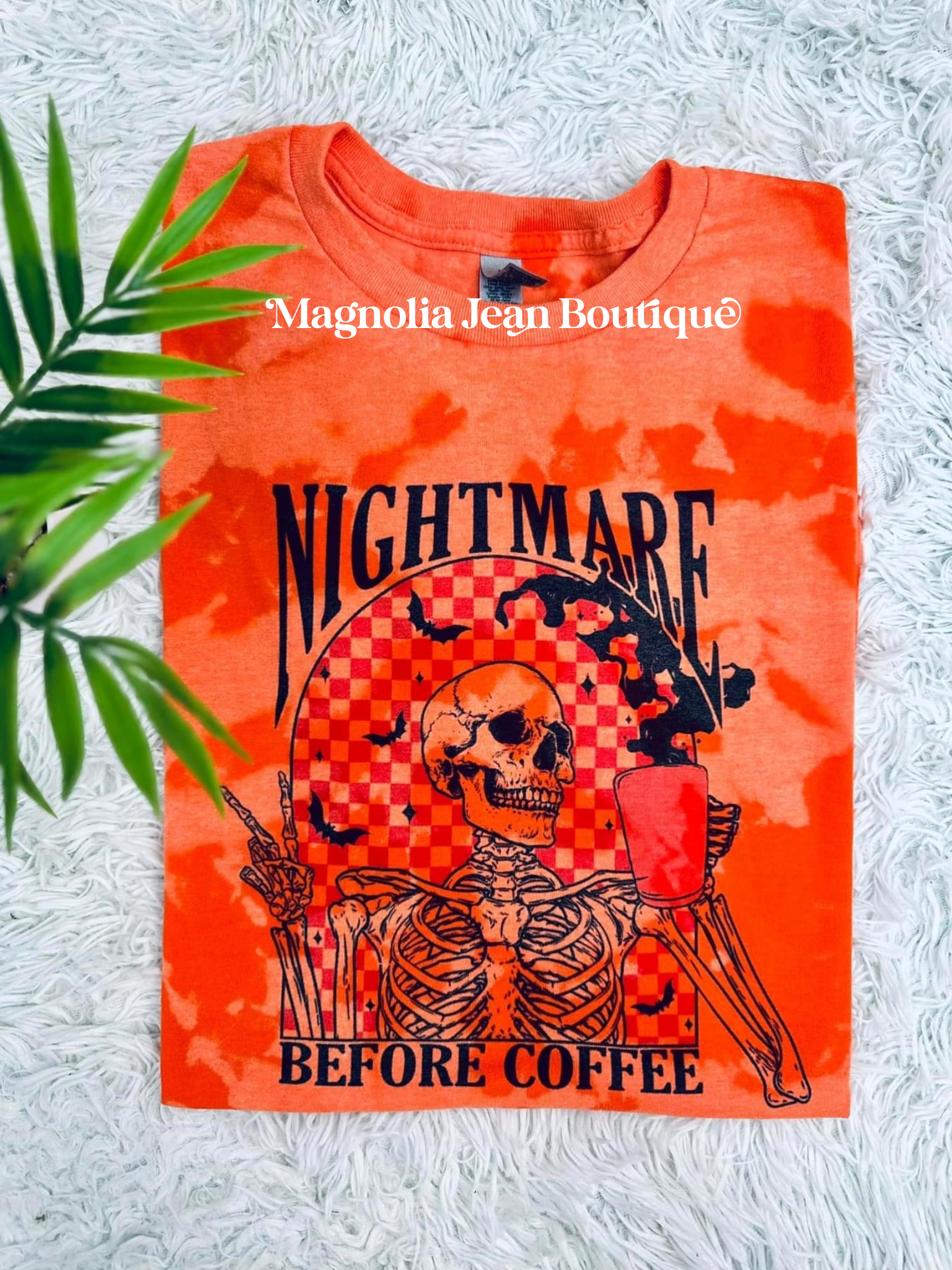 🖤Special Order🖤 S-4X Orange Bleached Tee Nightmare Before Coffee