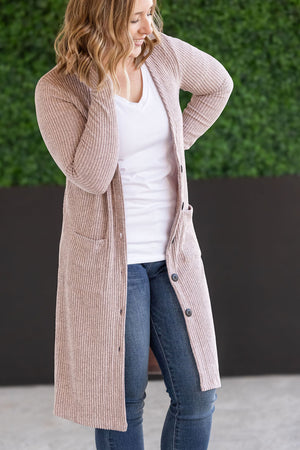 Colbie Ribbed Cardigan Neutral Pink