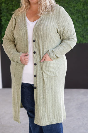 Colbie Ribbed Cardigan Pistachio