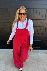 PREORDER✨Karli Boho Overalls Red