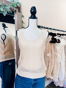 Tara Knit Tank Beige