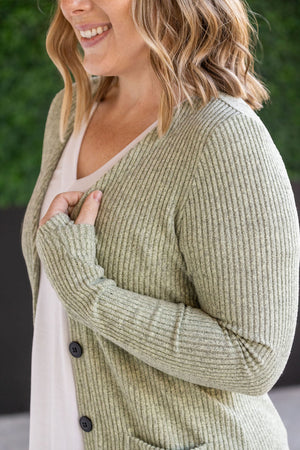 Colbie Ribbed Cardigan Pistachio
