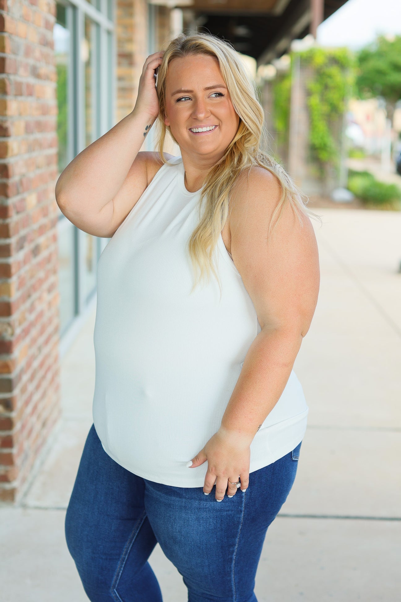 Tara Ribbed Tank White