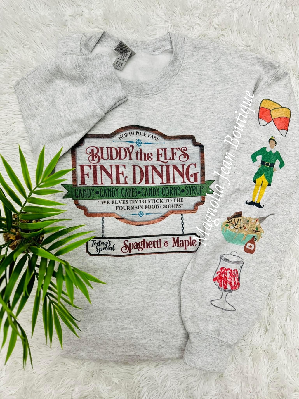 ❤️🎄SPECIAL ORDER 🎄❤️ Buddy the Elf’s Fine Dining Elf Movie Crew Sweatshirt S-4X