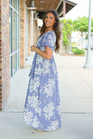 Harley High-Lo Dress Periwinkle Floral