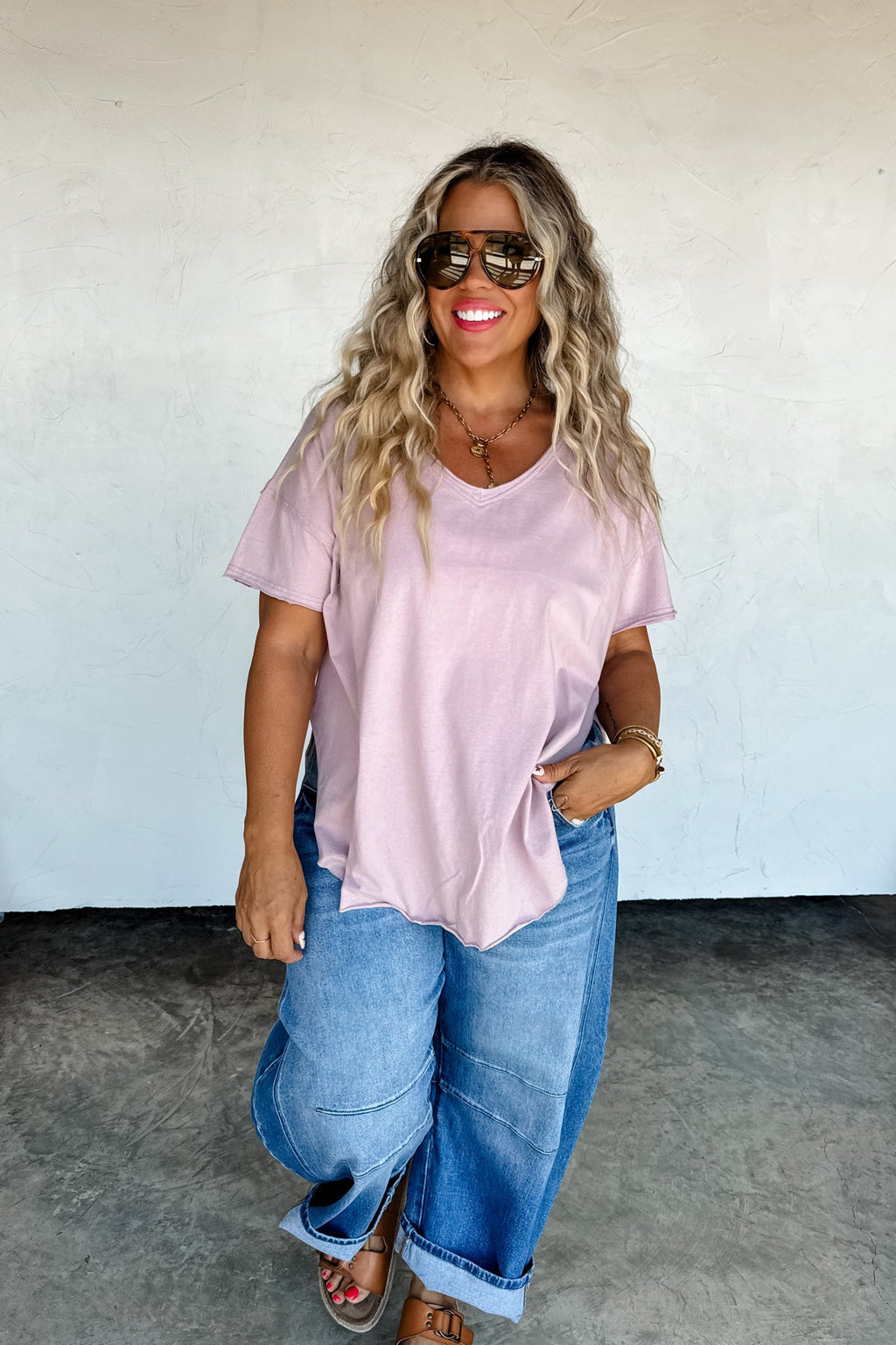 ✨PREORDER ✨Joey Washed Cotton Boyfriend Tee Mauve