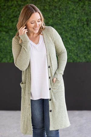 Colbie Ribbed Cardigan Pistachio