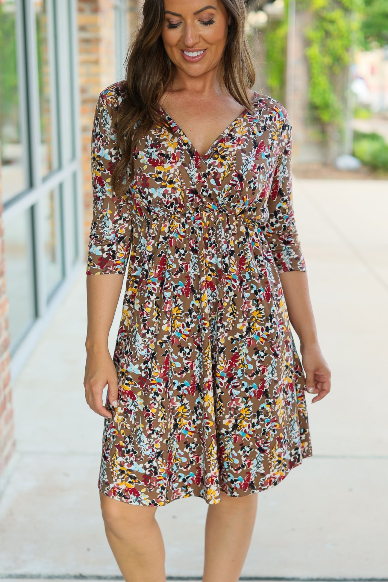 Taylor Dress Mocha Floral