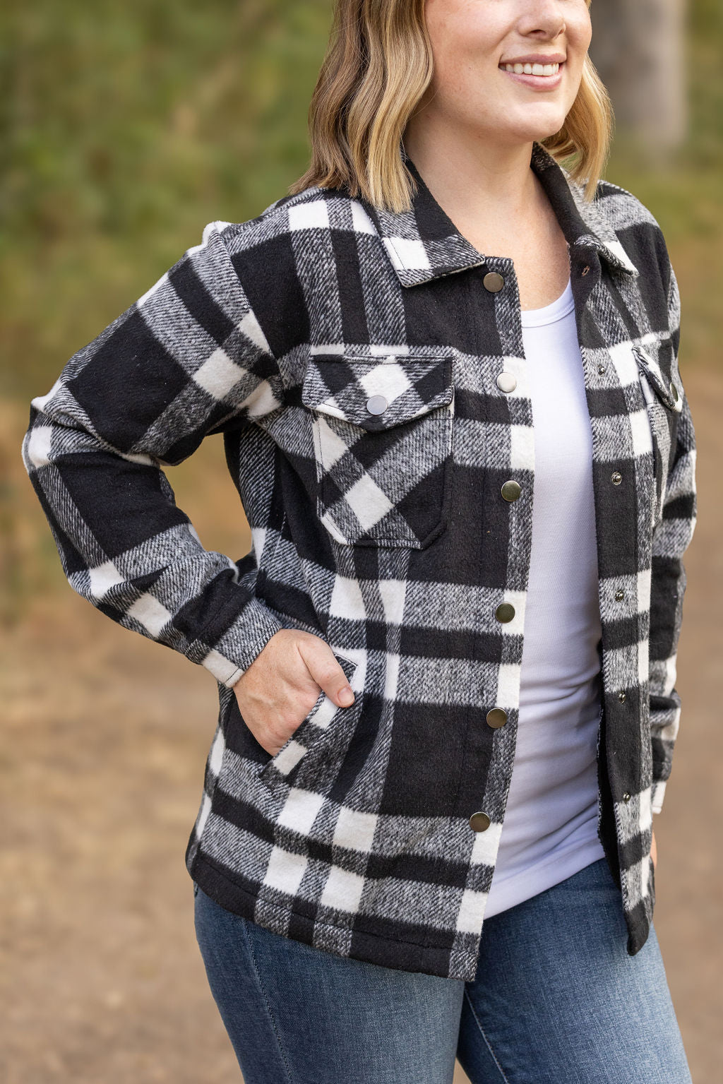 Norah Plaid Shaket Classic Black & White