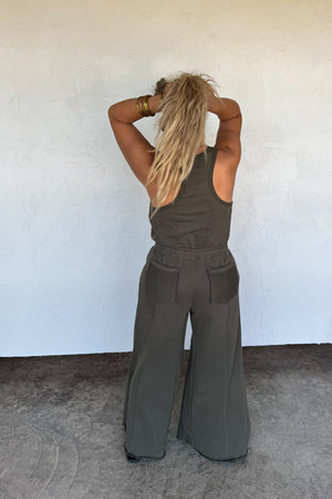 🍃PREORDER🍃 Jet Set Terry Romper Olive