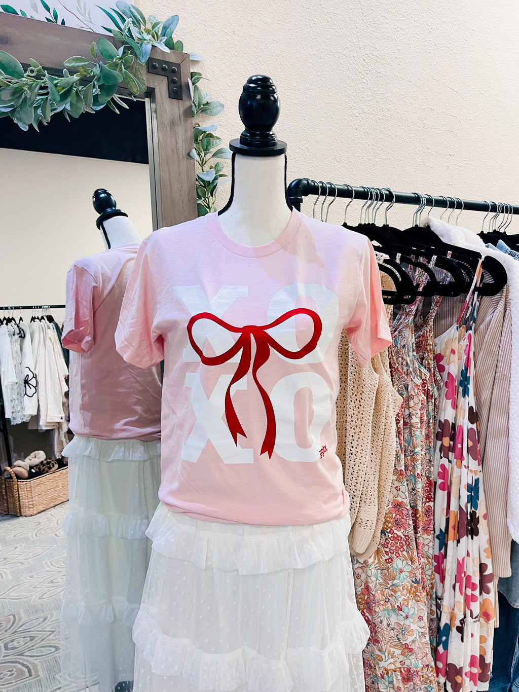 XOXO Valentine Day Bow Tee