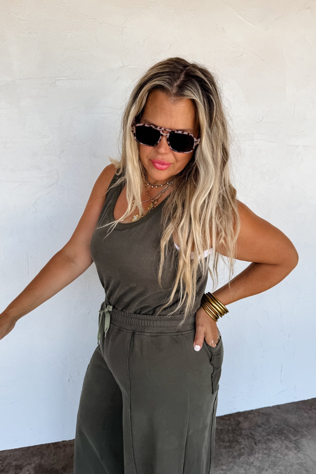 🍃PREORDER🍃 Jet Set Terry Romper Olive