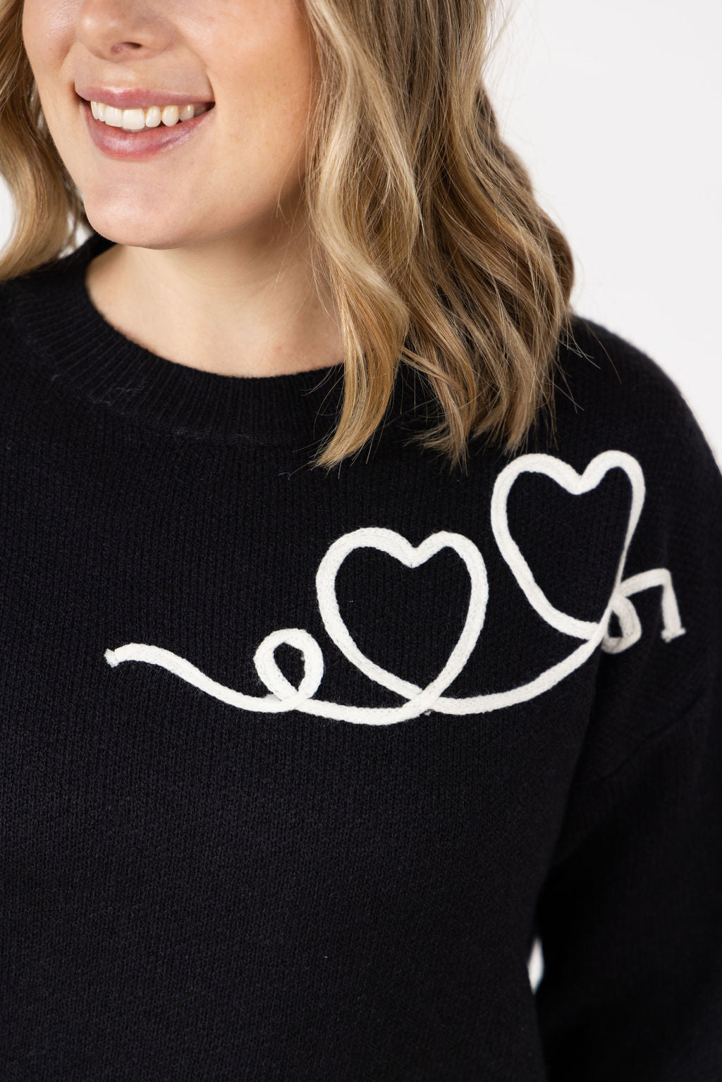 Black Hearts A Flutter Sweater