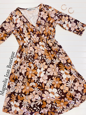 Taylor Dress Neutral Vintage Floral