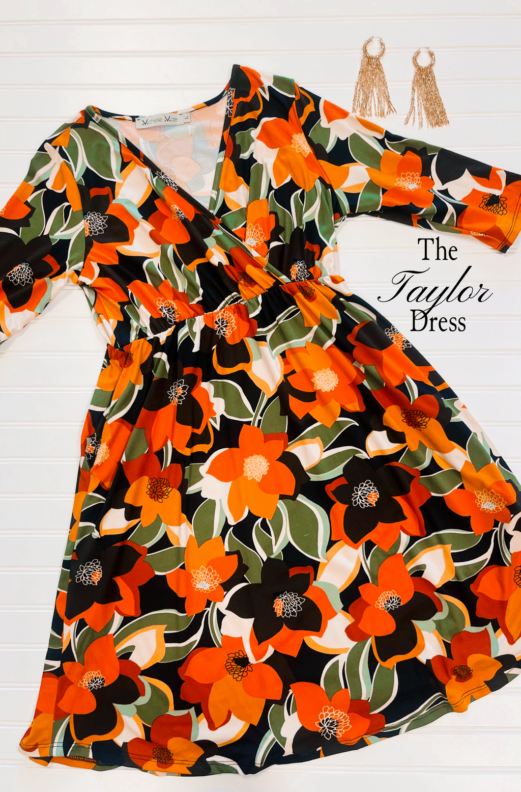 Taylor Dress Bold Olive Floral