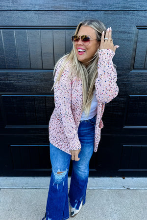 💕Preorder 💕 Spring Miley Confetti Dot Cardigan Peach