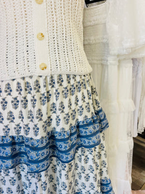 Eden Boho Skirt Blue/White