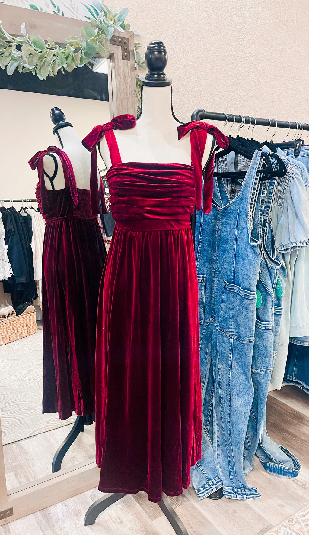 Love You, Mean It Burgundy Velvet Dress