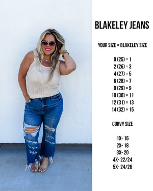 IN STOCK Blakeley Urban Distressed Dark Wash Crop Jeans