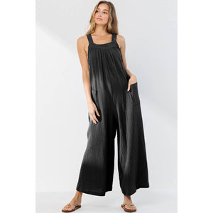 Fiona Gauze Jumpsuit Black