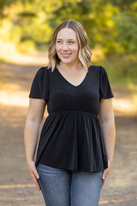 Emery Ruffle Top Black