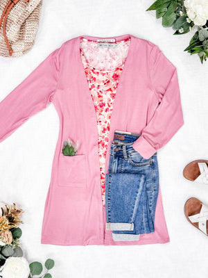 Classic Cardigan Rose